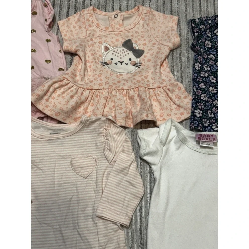 Baby Girl Clothes Lot 3-6‎ Months Carter's Mini Bean Dresses Tops 5 Pc Bundle